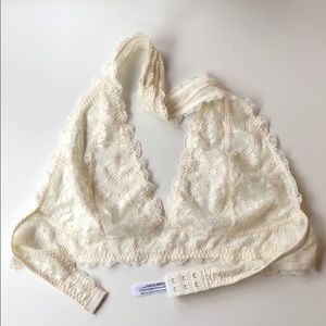 Free people cream/white lace bralette